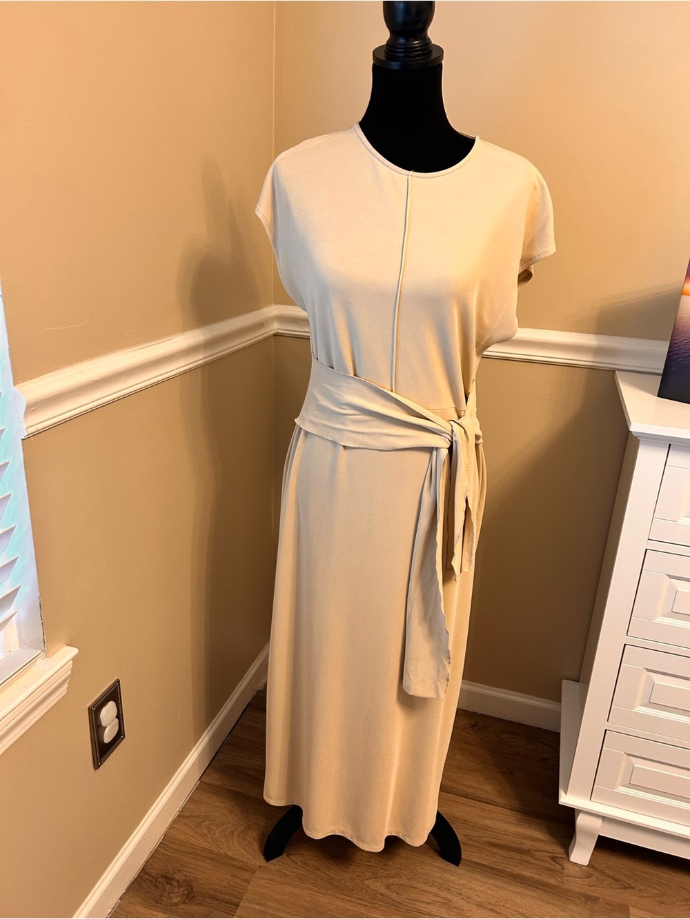 Primark Cream Tie-Waist Maxi Dress